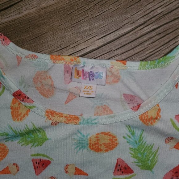 LuLaRoe Irma Tunic Pineapple Watermelon XXS - Picture 4 of 6